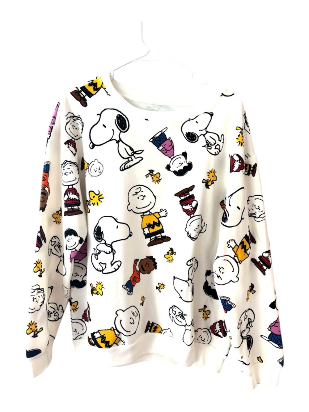NWT Peanuts Snoopy & Friends White Sweatshirt Crewneck SZ L 11-13 Juniors - Picture 12 of 12